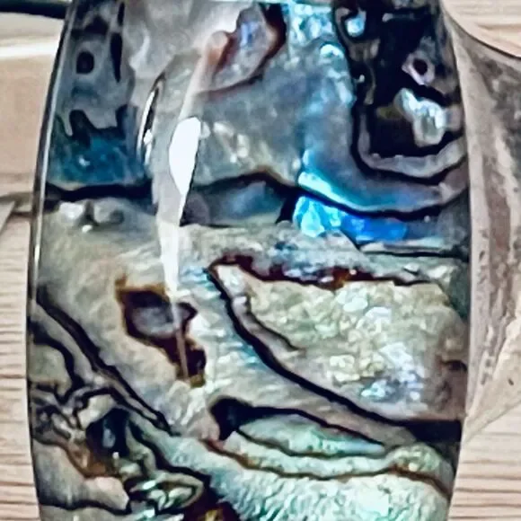 NWT Robert Lee Morris Silver Abalone Hinged Bangle New, So Beautiful!!! - Picture 7 of 12